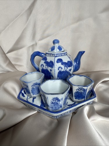 Vintage blue white porcelain - &,