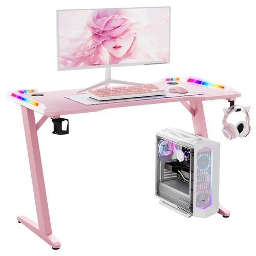 Pink gaming desk - led, rgb