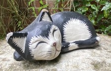 Vintage Lovely Little Old Hand Carved & Painted Cat Kitten Decoy Interior Mascot