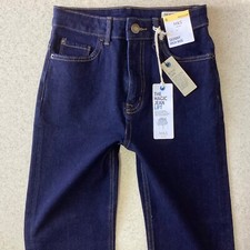 Ladies M & S THE MAGIC LIFT SKINNY HIGH RISE Dark Blue Jeans Size 6 R  (444B)