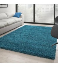 TEAL BLUE SHAGGY RUG X LARGE