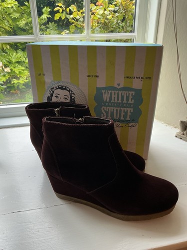 White stuff suede ankle boots - white,