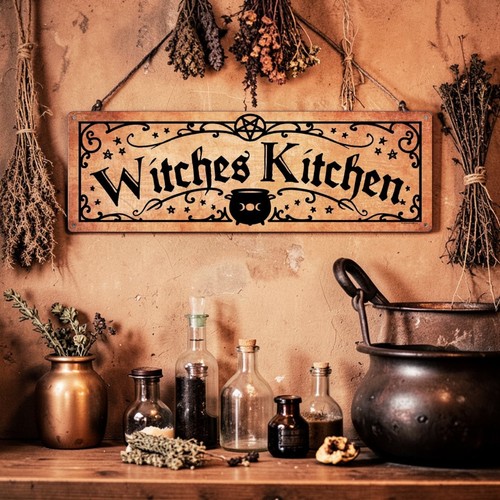 Witches kitchen slim tin sign - witches,