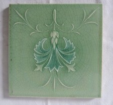 GORGEOUS PILKINGTON FLORAL DESIGN 6 INCH 19TH CENTURY TILE (A)