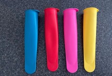 A SET OF 4 SILICONE ICE POP LOLLY MOULDS MAKERS CALIPPO