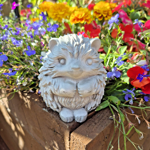 Solid cast stone hedgehog - cast,