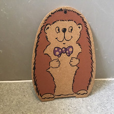 Vintage Retro Hedgehog Design Corkboard Pin Board Notice Display 13”x9”