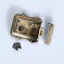 Old English Victorian Style Rim Bathroom Bedroom Lock Full Antique Brass Snib