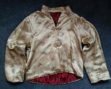 Japanese / Chinese Traditional Floral Silk Style Jacket - Small 36 Size 8 - 10  