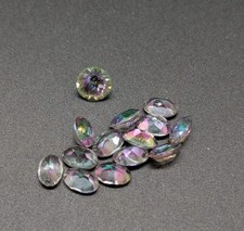 14x Mystic Topaz Gemstones – 6x4mm & 6mm Round – Rainbow Colour