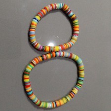 Handmade Clay bead bracelet Multi colour  mother and daughter set- FREE POSTAGE