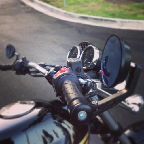Handle bar end mirror round - handle,