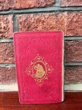 Antique 1850 The Poetical Works of Sir Walter Scott Bart Red Gilt Leather Book