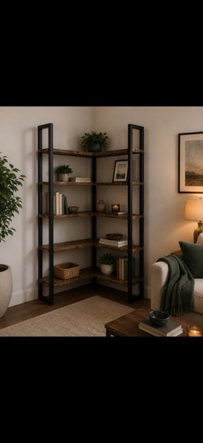 Corner bookshelf hand built - corner,
