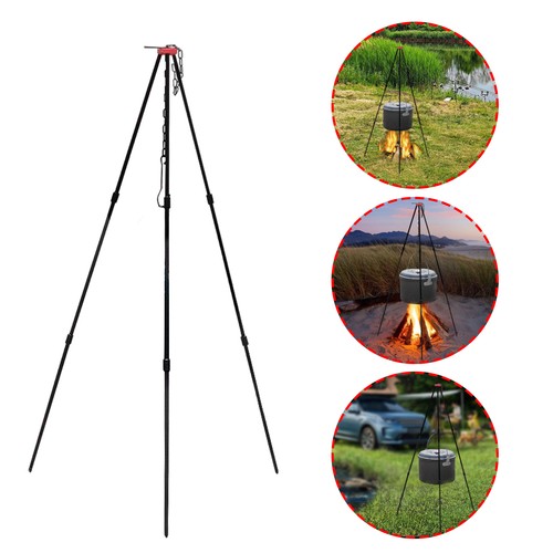Camping tripod stove holder - camping,