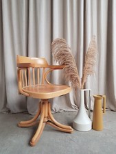 Vtg Early Mid Century Side Occasional Desk Swivel Chair Danish Scandi Retro R619