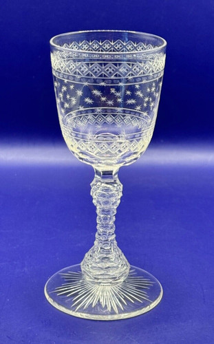 Antique etched cut - etched, glass