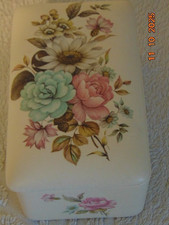 Purbeck Pottery Butter Dish. Floral Patterning