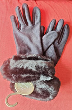Ladies Black Gloves with Faux