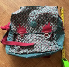 KIPLING 15” WIDE RUCKSACK IN turquoise, pink purple WHITE ORIGINAL Jan MONKEY.