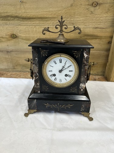 Antique mantle clock slate - slate, &