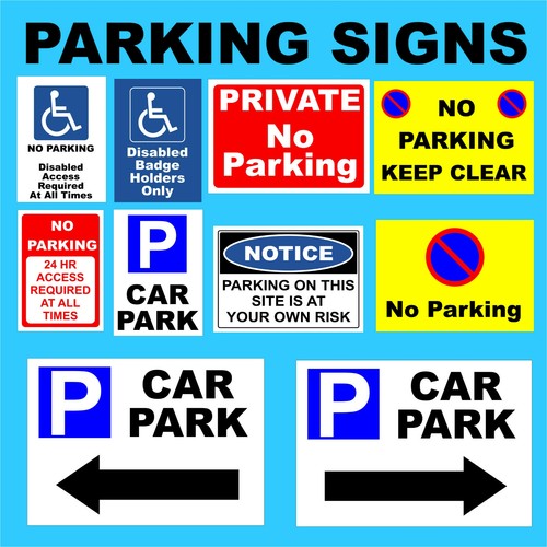 Parking sign boards vinyl - parking,