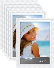 6x Icona Bay White Picture Frames Bulk Set 5 in x 7 in