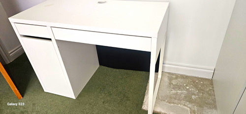 White computer desk - white, drawers