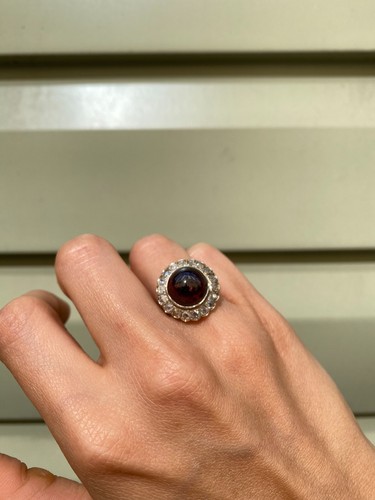 Antique garnet cabochon rose - garnet,