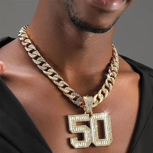 Cuban cent pendant iced hip - 50,