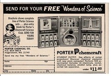 1967 Porter Chemical Co. CHEMCRAFT Student Chemistry Set Vintage Print Ad