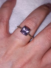 Size P/Q. Montezuma Blueberry Quartz & White Zircon 9 Carat Gold Ring