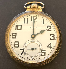 Antique Elgin BW Raymond Pocket Watch Ticks RR Railroad 12K GF Case 16s 21j USA