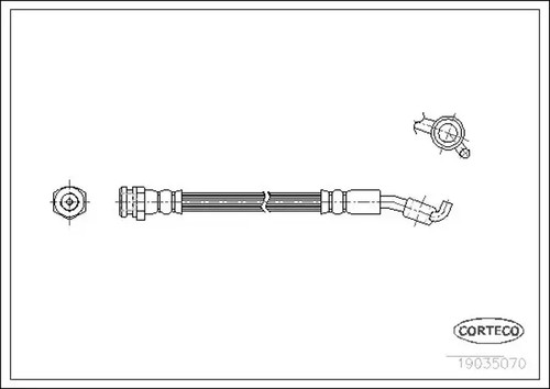 Flexible brake hose rear axle - flexible,