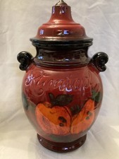 West German 6L Dark Red Rumtopf with Fruit Motif 826-36