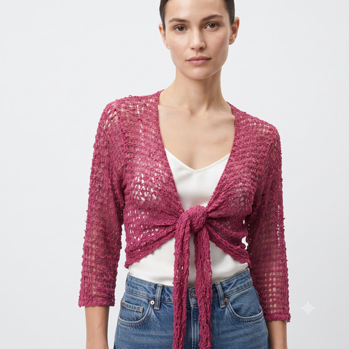 Womens boho crochet shrug - womens,
