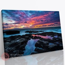 Seaside Sunset Rock Coast