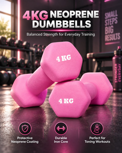 4kg neoprene dumbbells - neoprene, pair