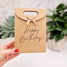 Happy Birthday-Paper Gift Bag With Ribbon. Elegant Small & Medum For Him, Her
