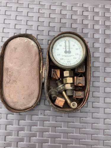 Vintage brass pressure gauge - brass,
