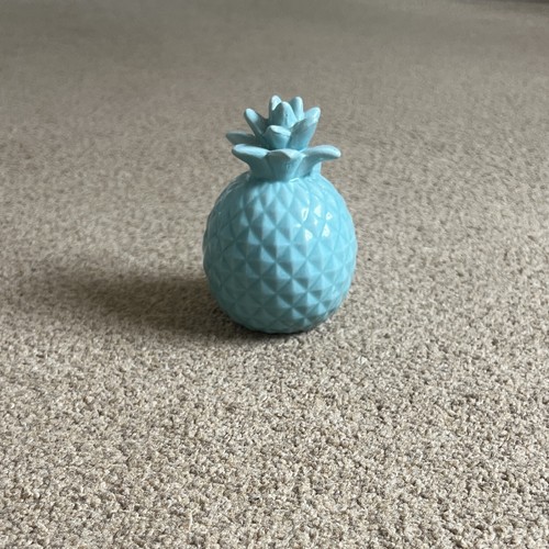 Blue glossy ceramic pineapple - blue,