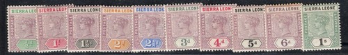 Sierra leone 1896 set to - sierra,