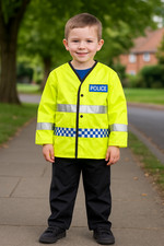 Boys Girls Policeman Policewoman Cop Fancy Dress Up Costume To Fit Age 3-5 Years