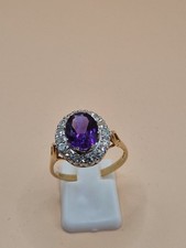18ct gold diamond and amethyst