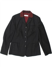 BIANCA Womens 5 Button Blazer Jacket EU 42 Large Grey Wool TD05