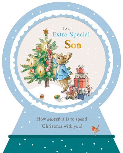 Peter rabbit with - snow, globe