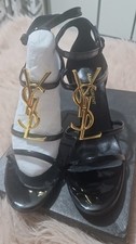 Black sandals with straps YSL brand new high heel shoes size 7.