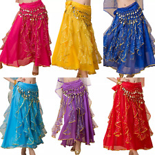 UK Belly Dance Sequin Wrap Skirt Lacing Waist Skirt Fancy Festival Party Costume