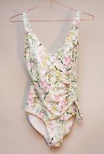 Niptuck Australia Floral Swimsuit Swimming Costume Ruched Side UK 8