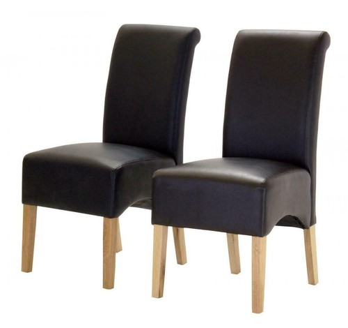 Brown leather chairs - brown,